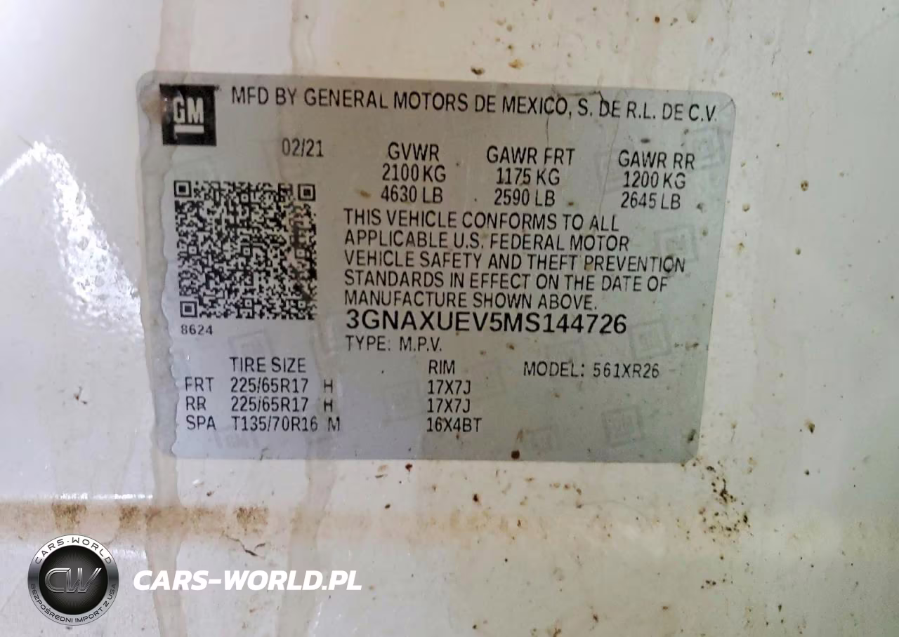 2021 Chevrolet Equinox Lt VIN:3GNAXUEV5MS144726 - 14