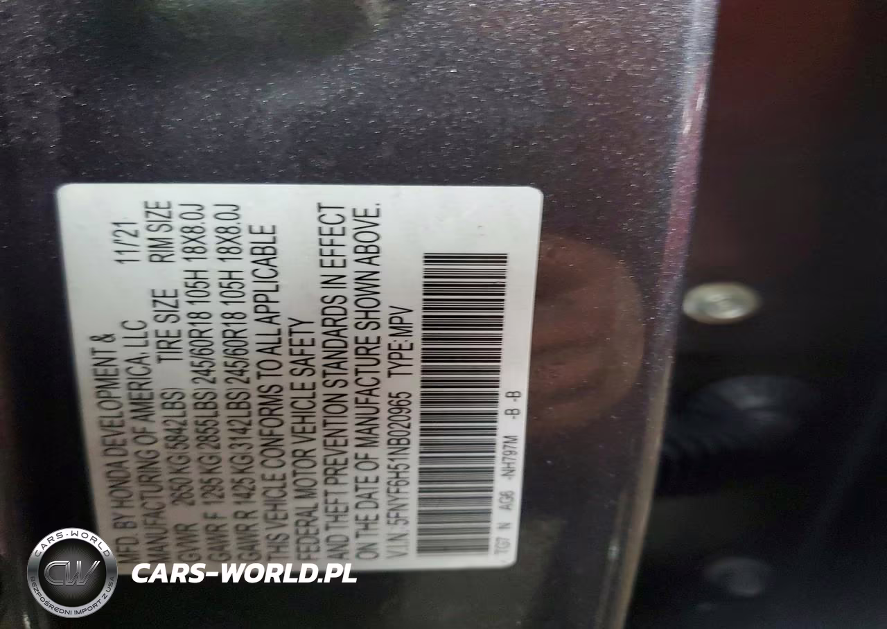2022 Honda Pilot Exl VIN:5FNYF6H51NB020965 - 13