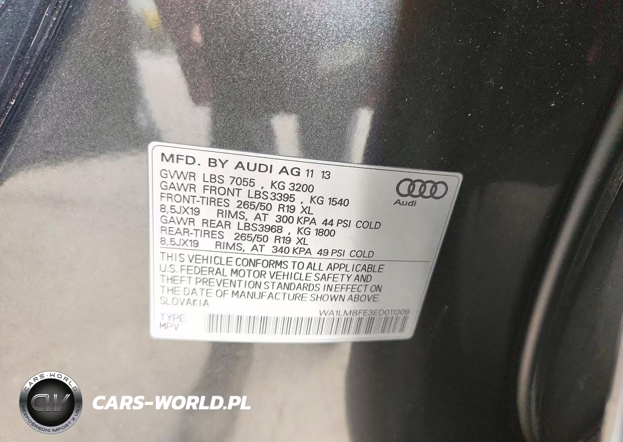 2014 Audi Q7 Premium Plus VIN:WA1LMBFE3ED011309 - 13
