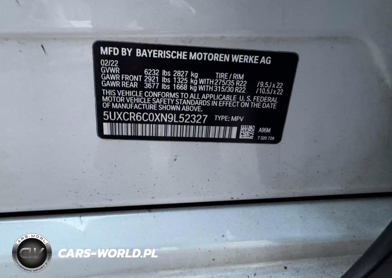 2022 BMW X5 xDrive40I VIN:5UXCR6C0XN9L52327 - 10