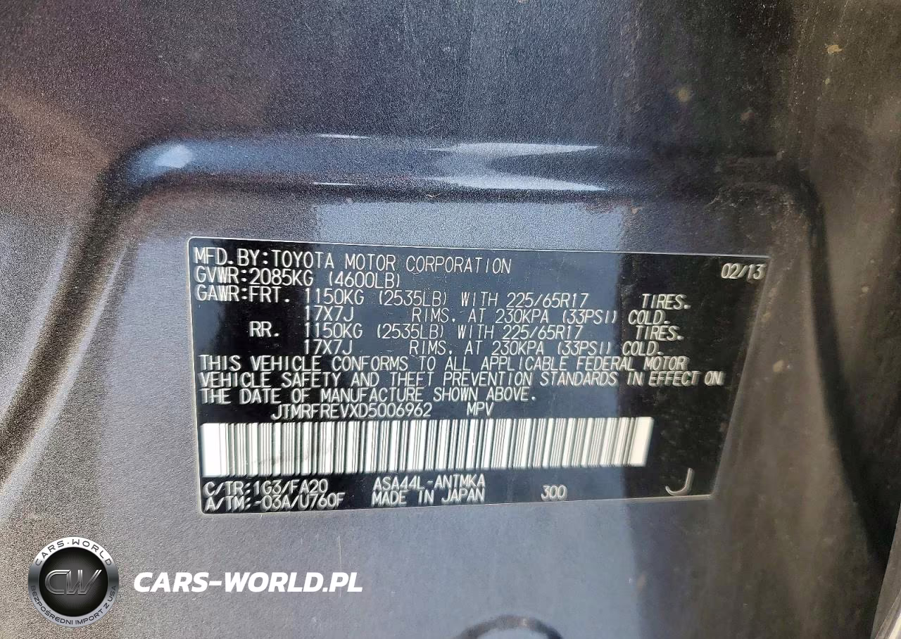 2013 Toyota Rav4 Xle VIN:JTMRFREVXD5006962 - 13