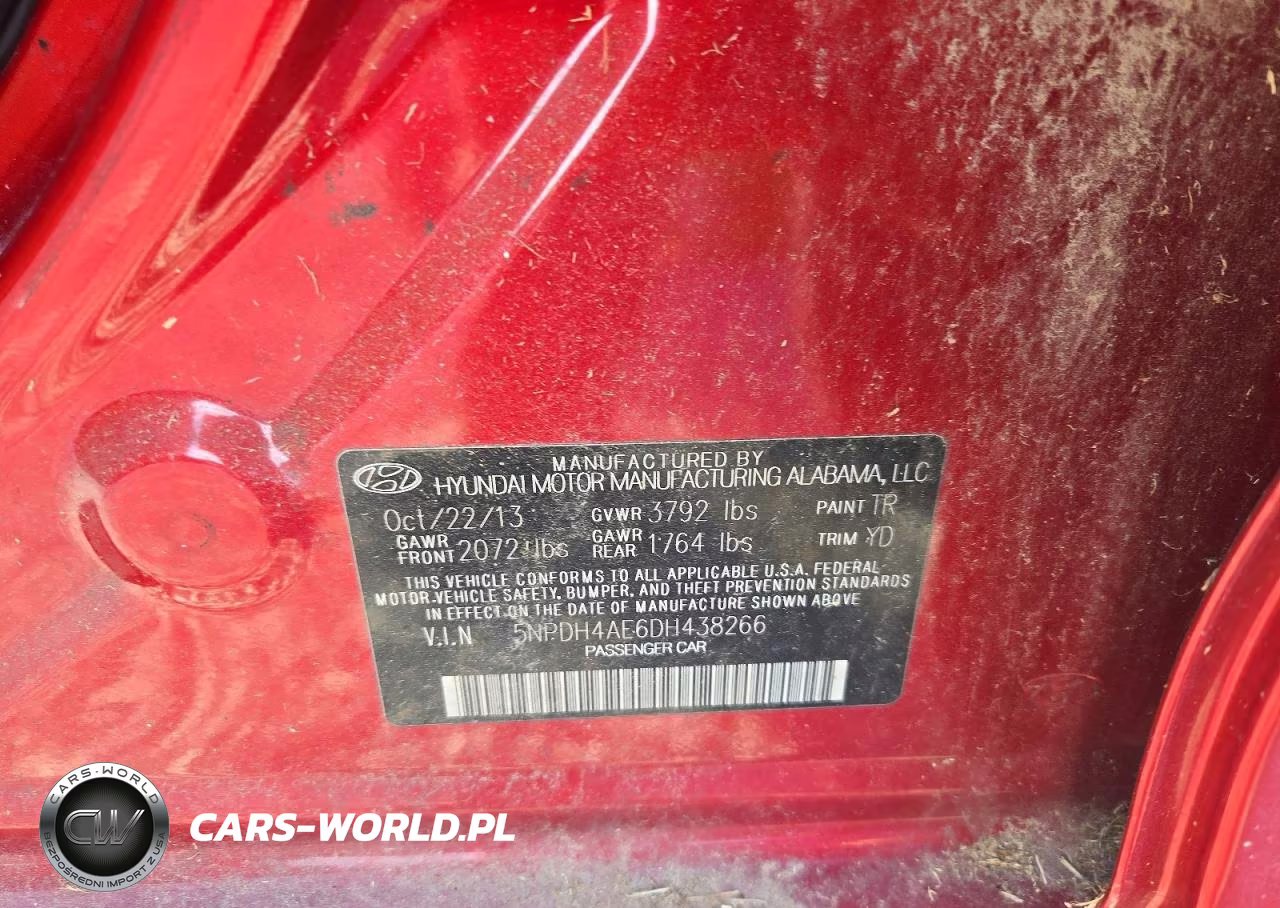 2013 Hyundai Elantra Gls VIN:5NPDH4AE6DH438266 - 13