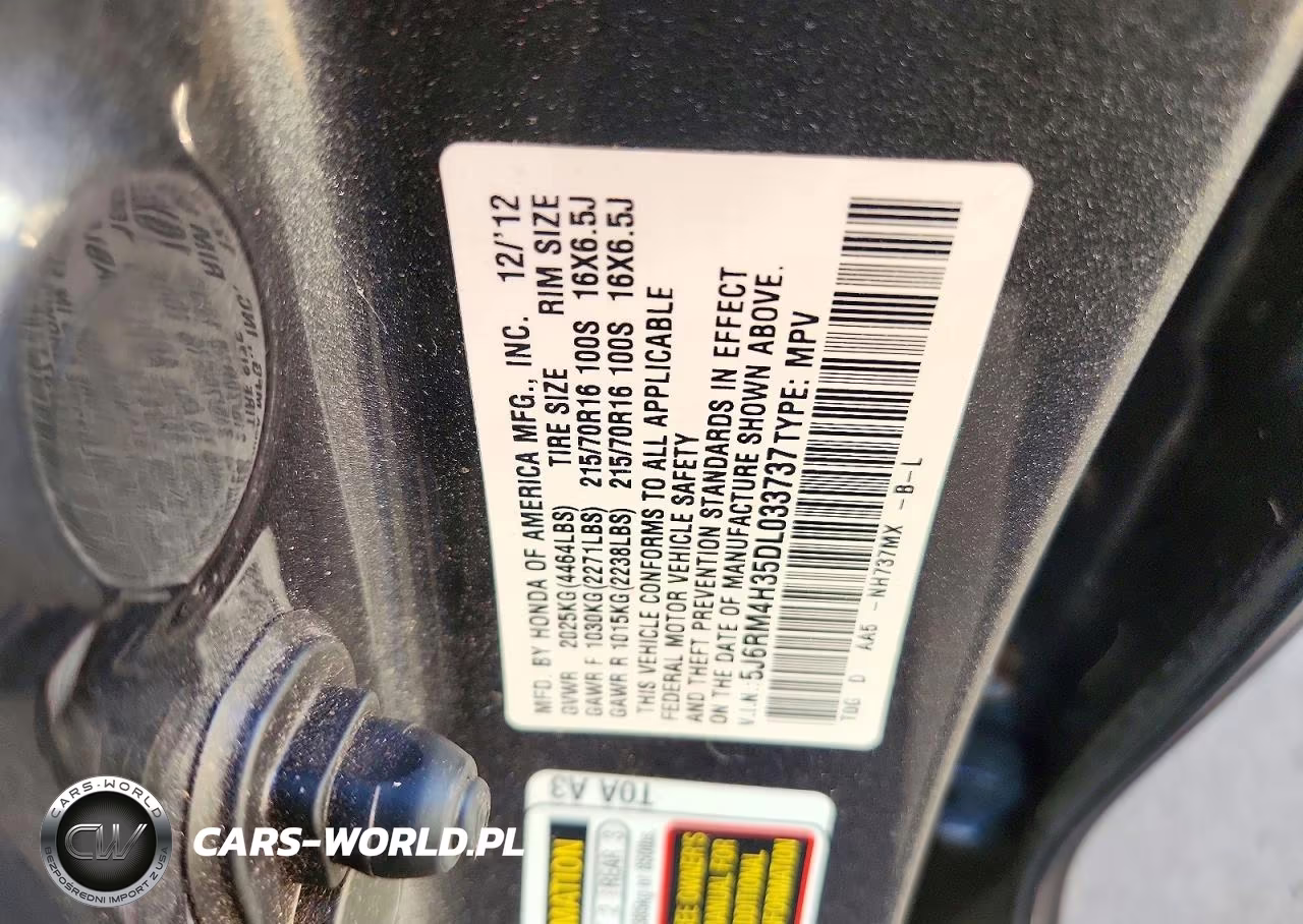 2013 Honda Cr-V Lx VIN:5J6RM4H35DL033737 - 13