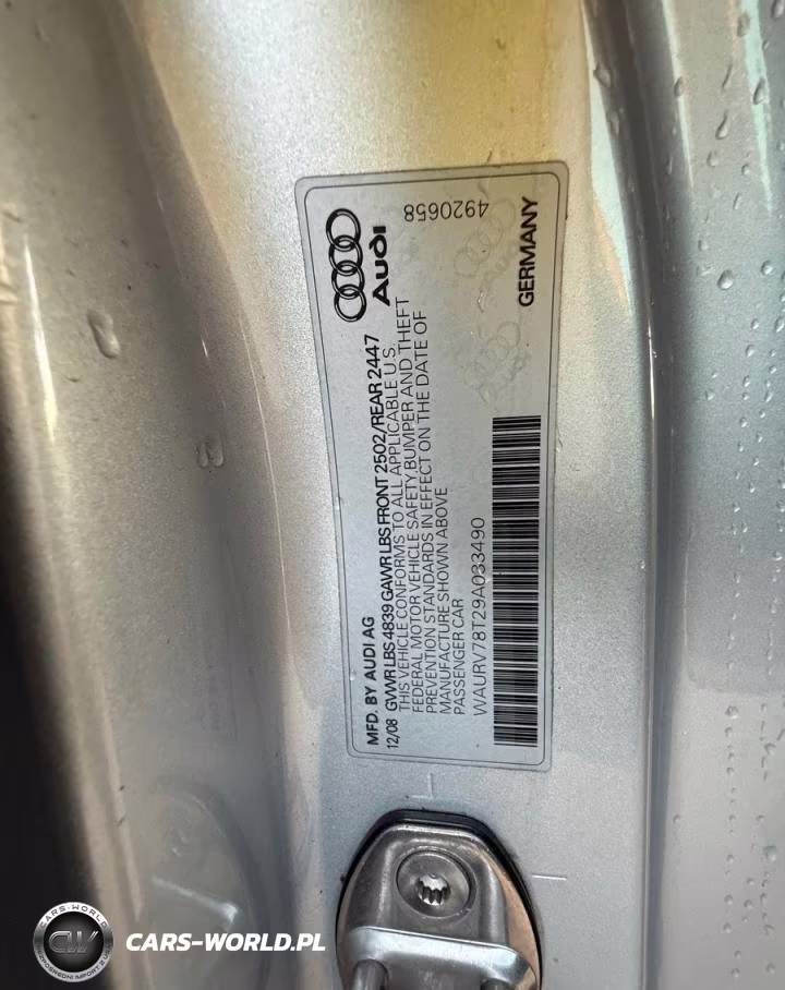 2009 Audi S5 Quattro VIN:WAURV78T29A033490 - 10
