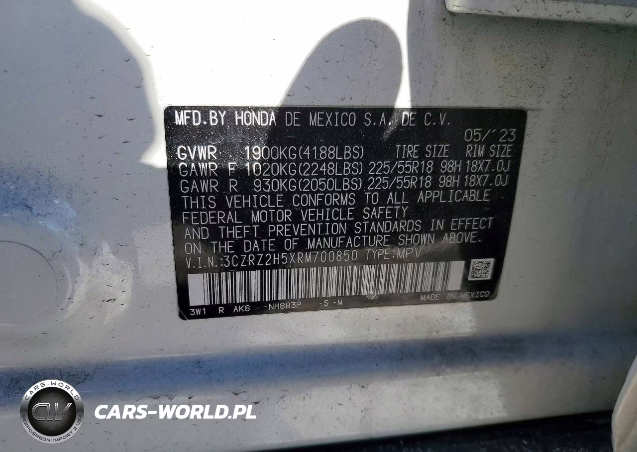 2024 Honda Hr-V Sport VIN:3CZRZ2H5XRM700850 - 13