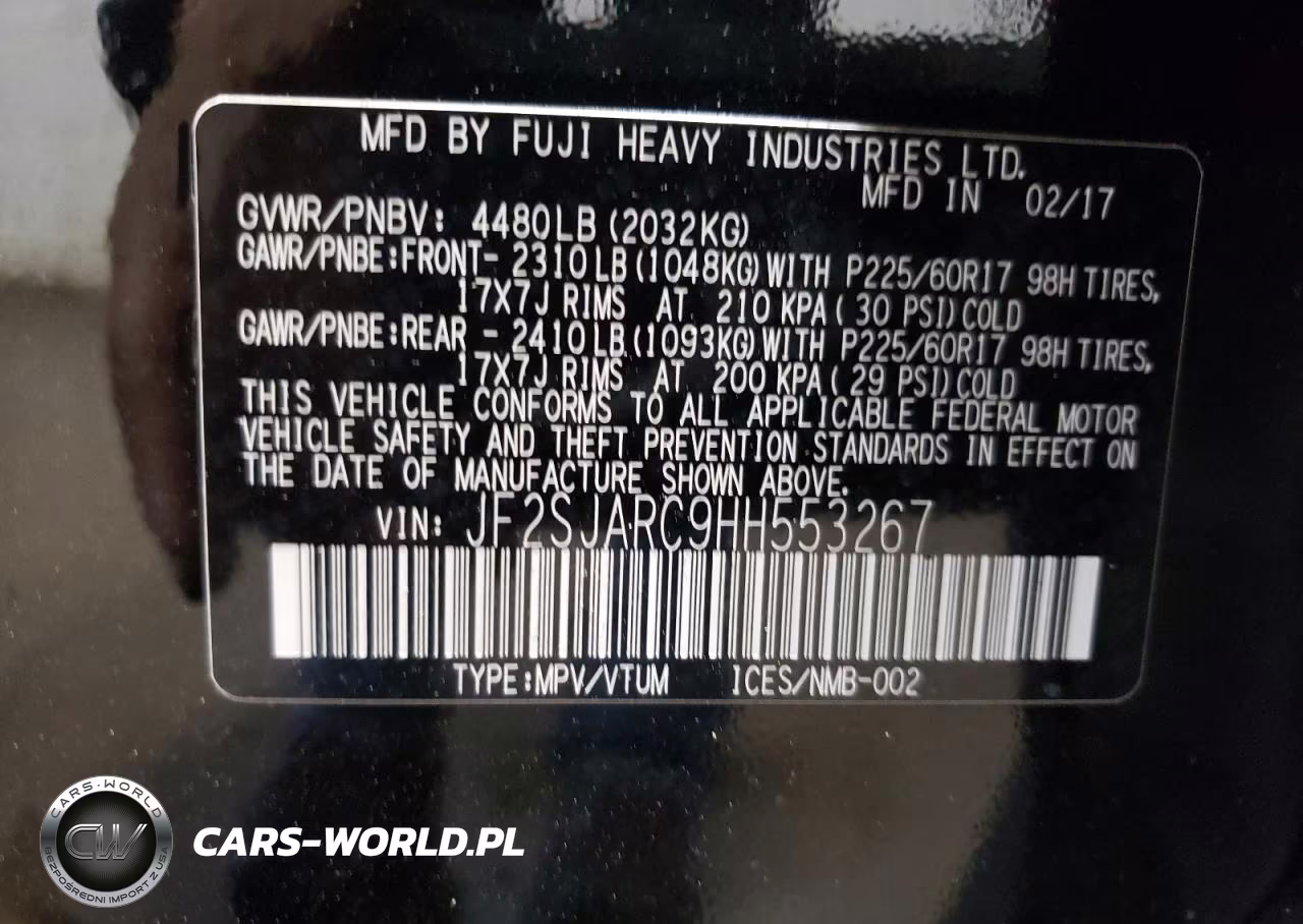 2017 Subaru Forester 2.5I Limited VIN:JF2SJARC9HH553267 - 13