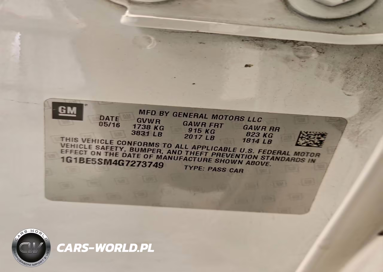 2016 Chevrolet Cruze Lt VIN:1G1BE5SM4G7273749 - 12
