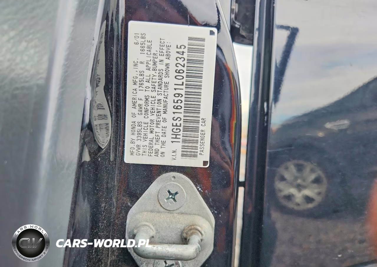 2001 Honda Civic VIN:1HGES16591L062345 - 12