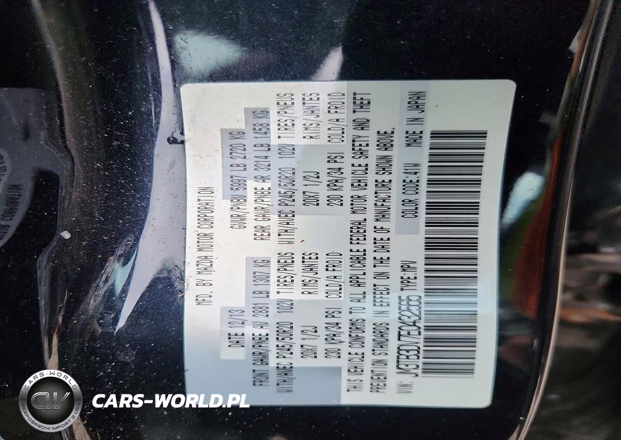 2014 Mazda Cx-9 Grand Touring VIN:JM3TB3DV7E0432565 - 13