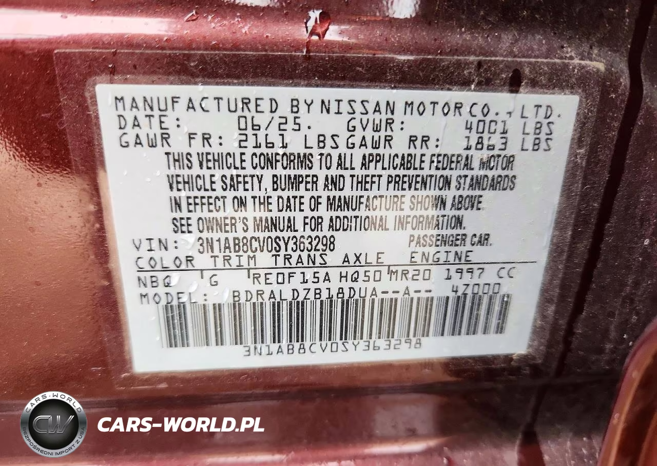 2025 Nissan Sentra Sv VIN:3N1AB8CV0SY363298 - 12