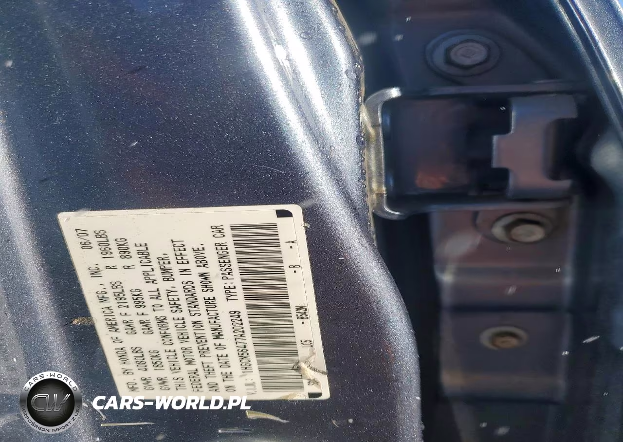 2007 Honda Accord Lx VIN:1HGCM56477A202249 - 13