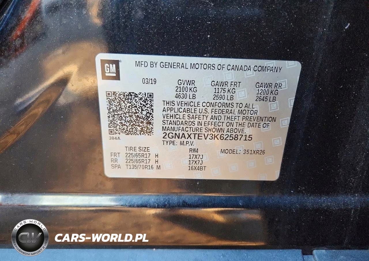 2019 Chevrolet Equinox Lt VIN:2GNAXTEV3K6258715 - 13