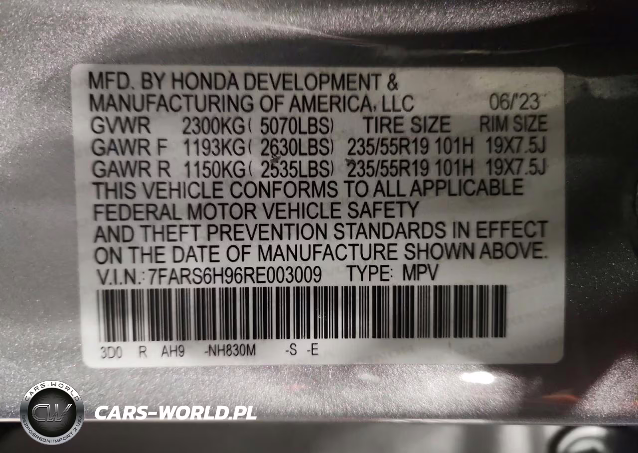 2024 Honda Cr-V Sport Touring VIN:7FARS6H96RE003009 - 14