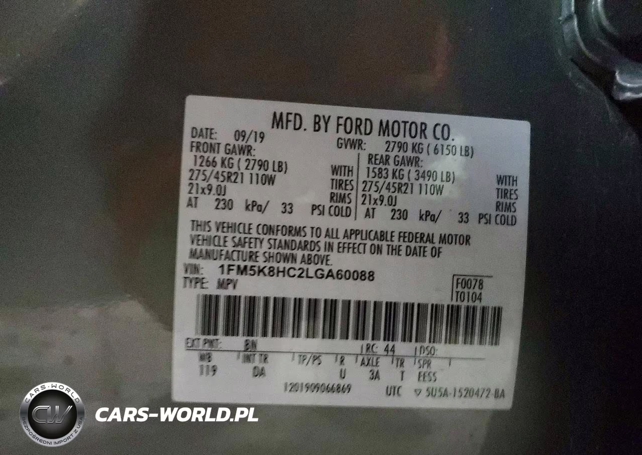 2020 Ford Explorer Platinum VIN:1FM5K8HC2LGA60088 - 13