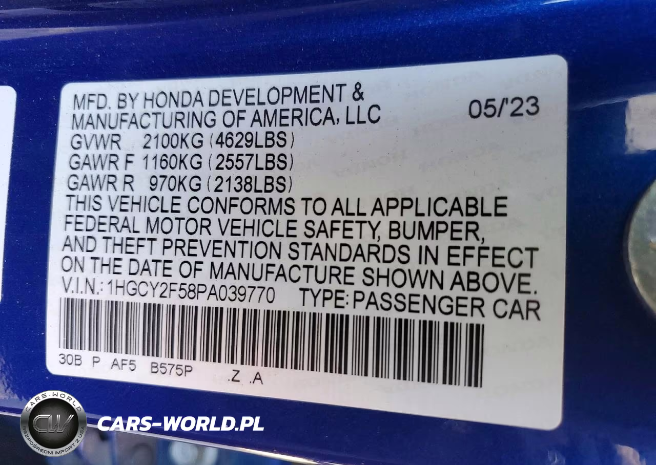 2023 Honda Accord Hybrid Sport VIN:1HGCY2F58PA039770 - 13