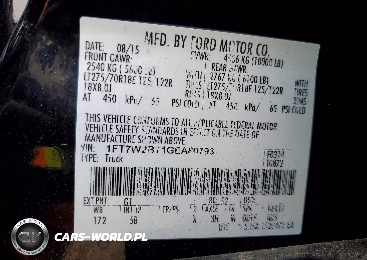 2016 Ford F250 Super Duty VIN:1FT7W2BT1GEA80793 - 12