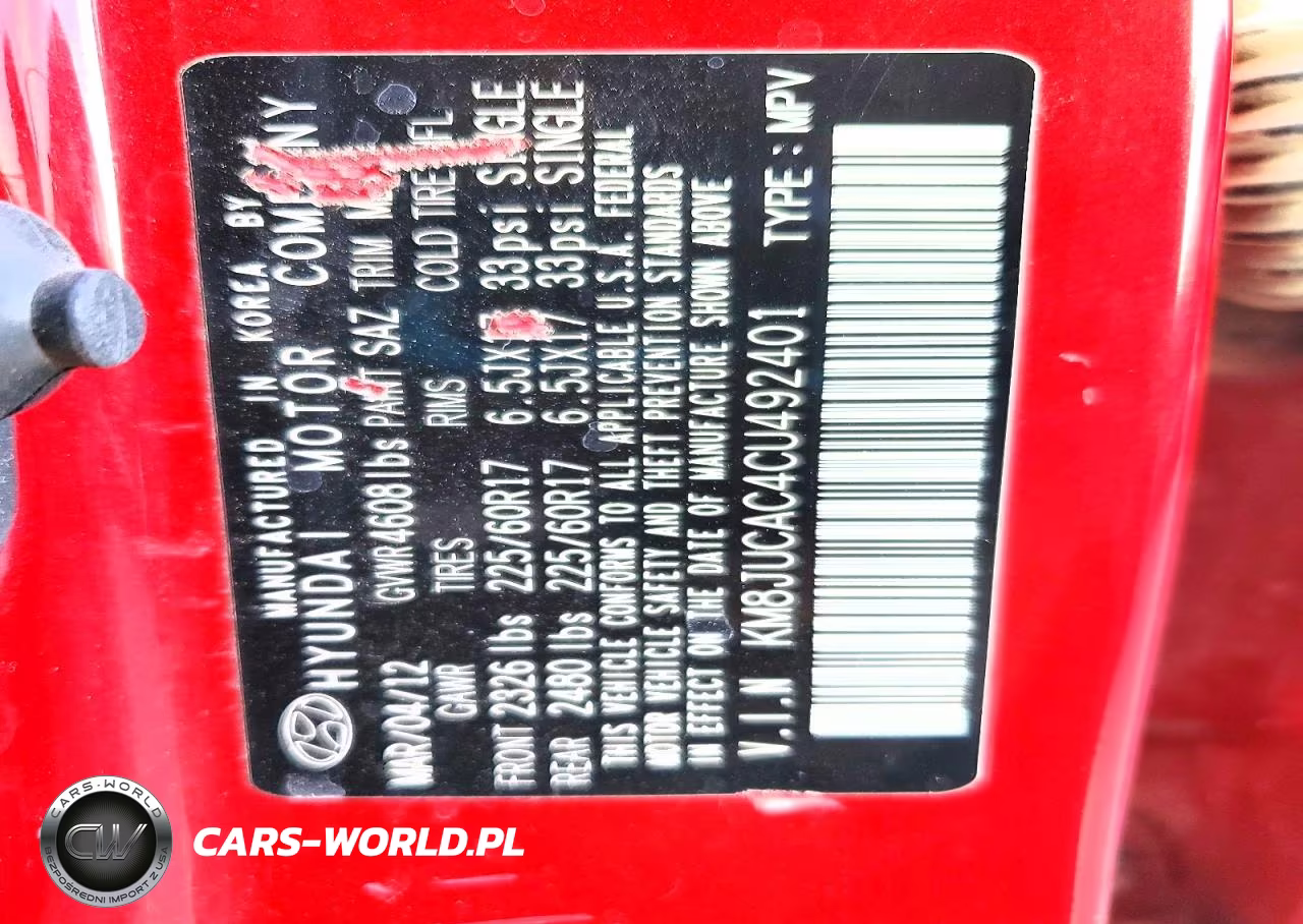2012 Hyundai Tucson Gls VIN:KM8JUCAC4CU492401 - 13