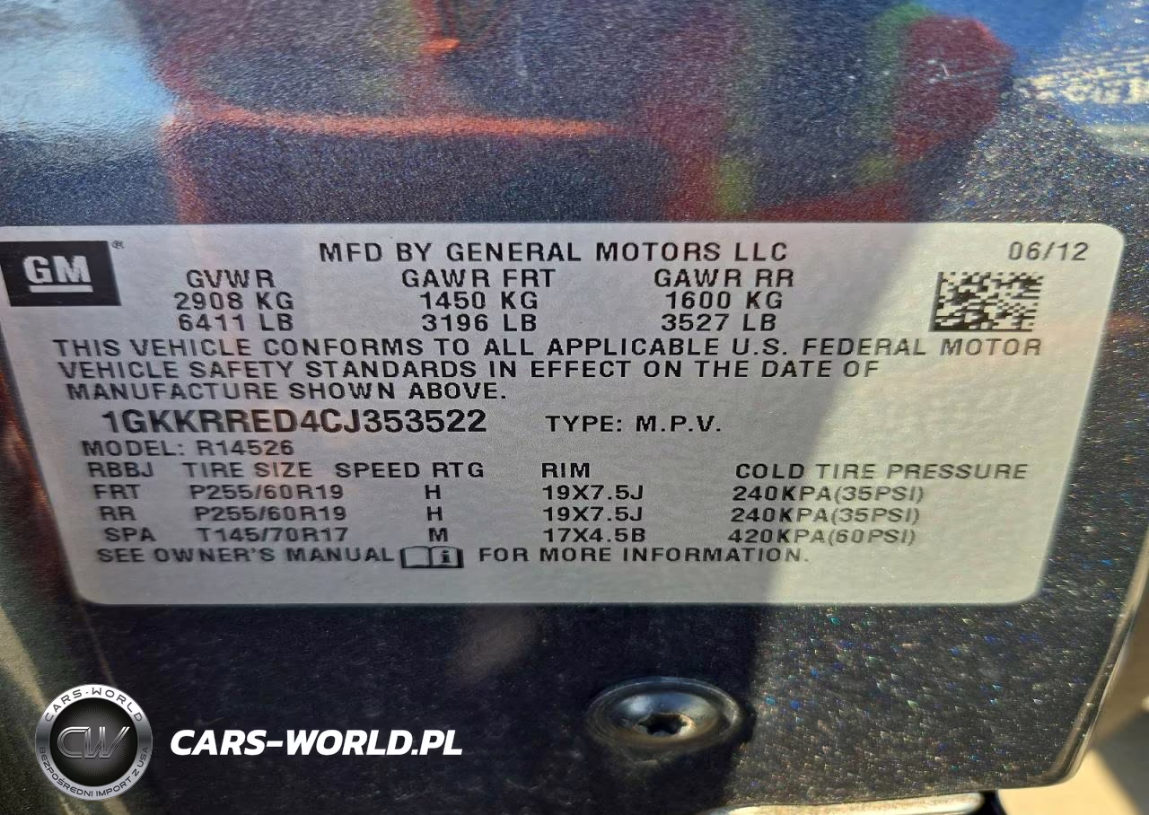 2012 GMC Acadia Slt-1 VIN:1GKKRRED4CJ353522 - 13