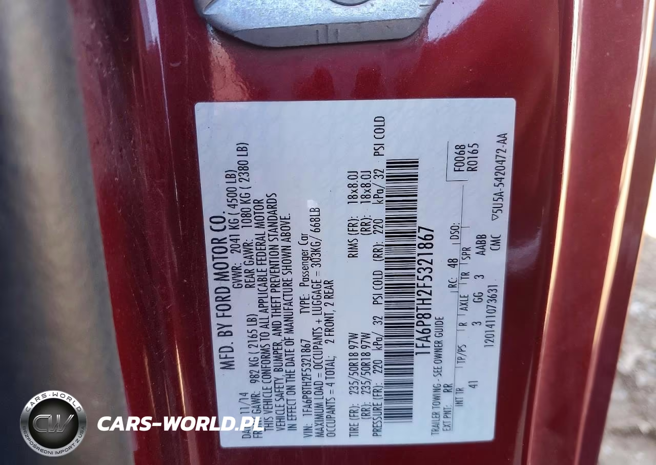2015 Ford Mustang VIN:1FA6P8TH2F5321867 - 12