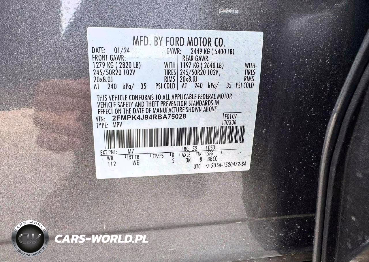 2024 Ford Edge Sel VIN:2FMPK4J94RBA75028 - 10