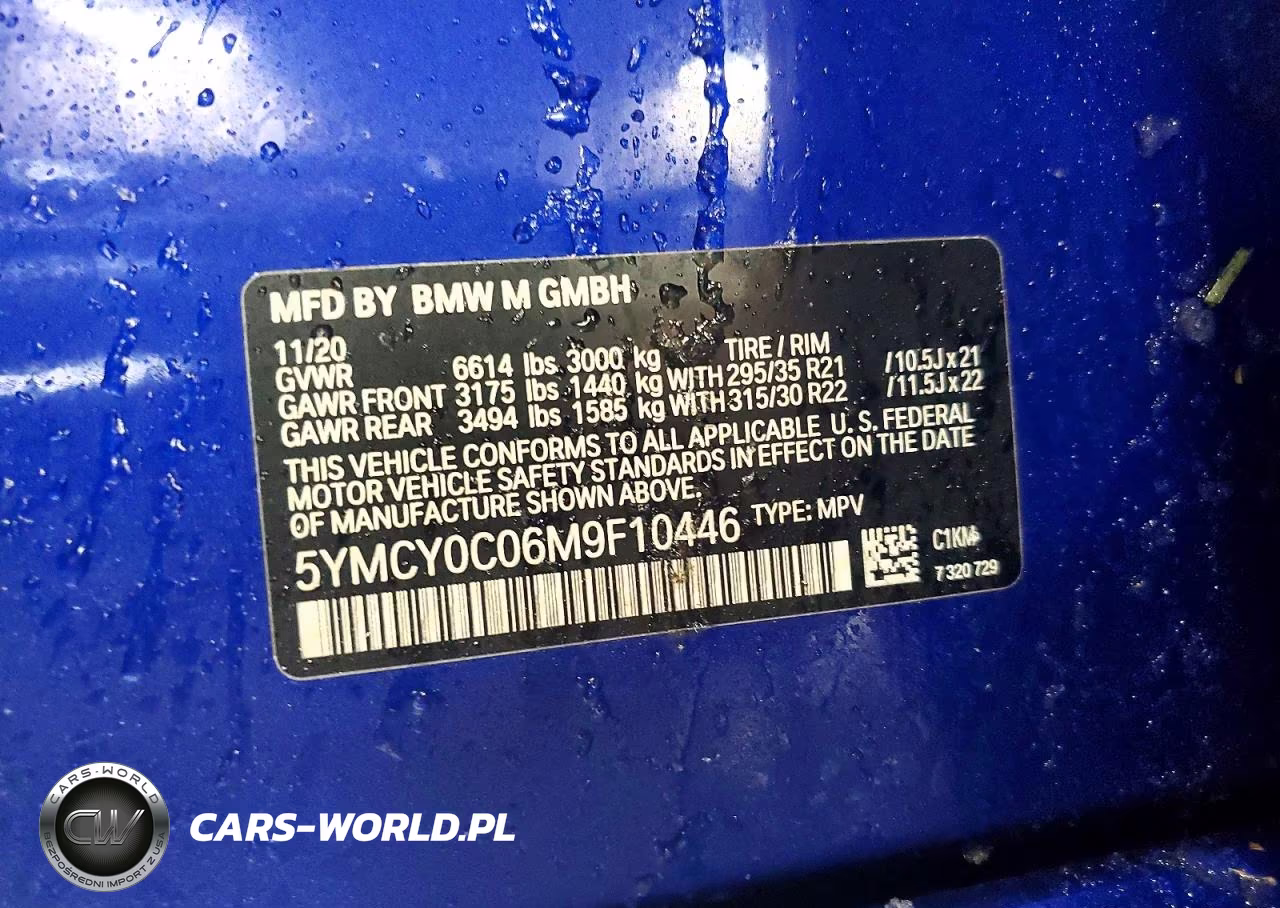 2021 BMW X6 M VIN:5YMCY0C06M9F10446 - 12