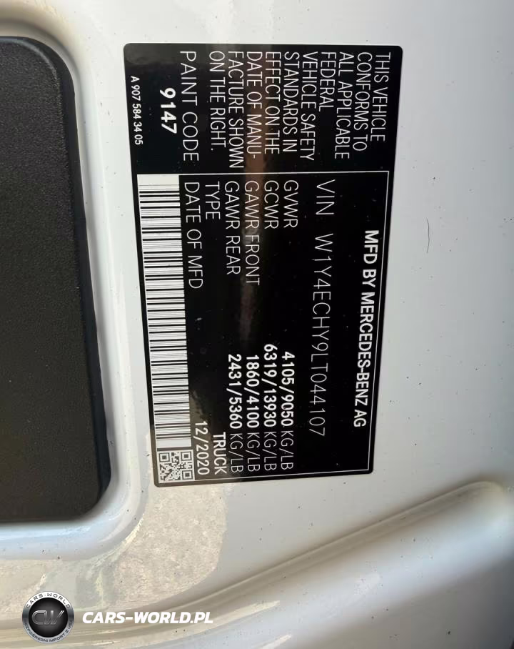 2020 Mercedes-Benz Sprinter 2500 VIN:W1Y4ECHY9LT044107 - 10