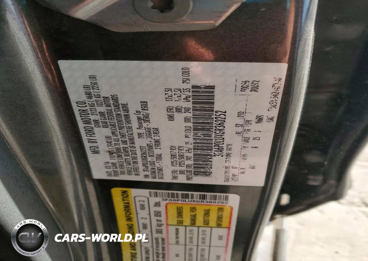 2016 Ford Fusion Se Hybrid VIN:3FA6P0LUXGR360252 - 12