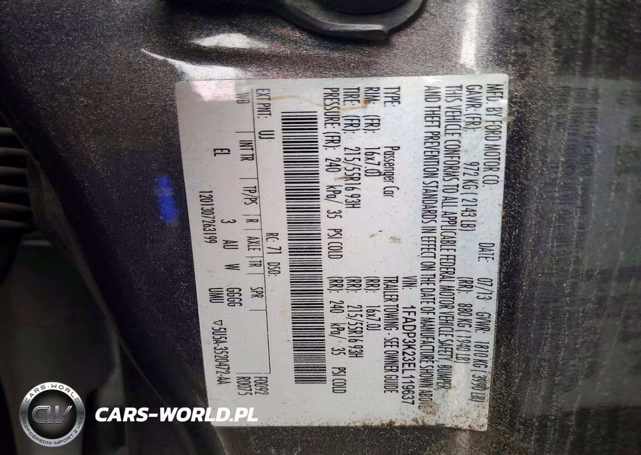 2014 Ford Focus Se VIN:1FADP3K23EL119637 - 12