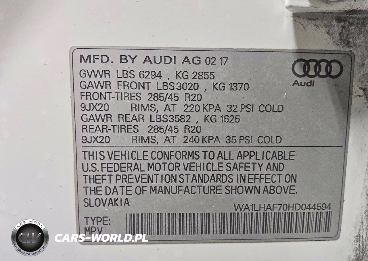 2017 Audi Q7 Premium Plus VIN:WA1LHAF70HD044594 - 13