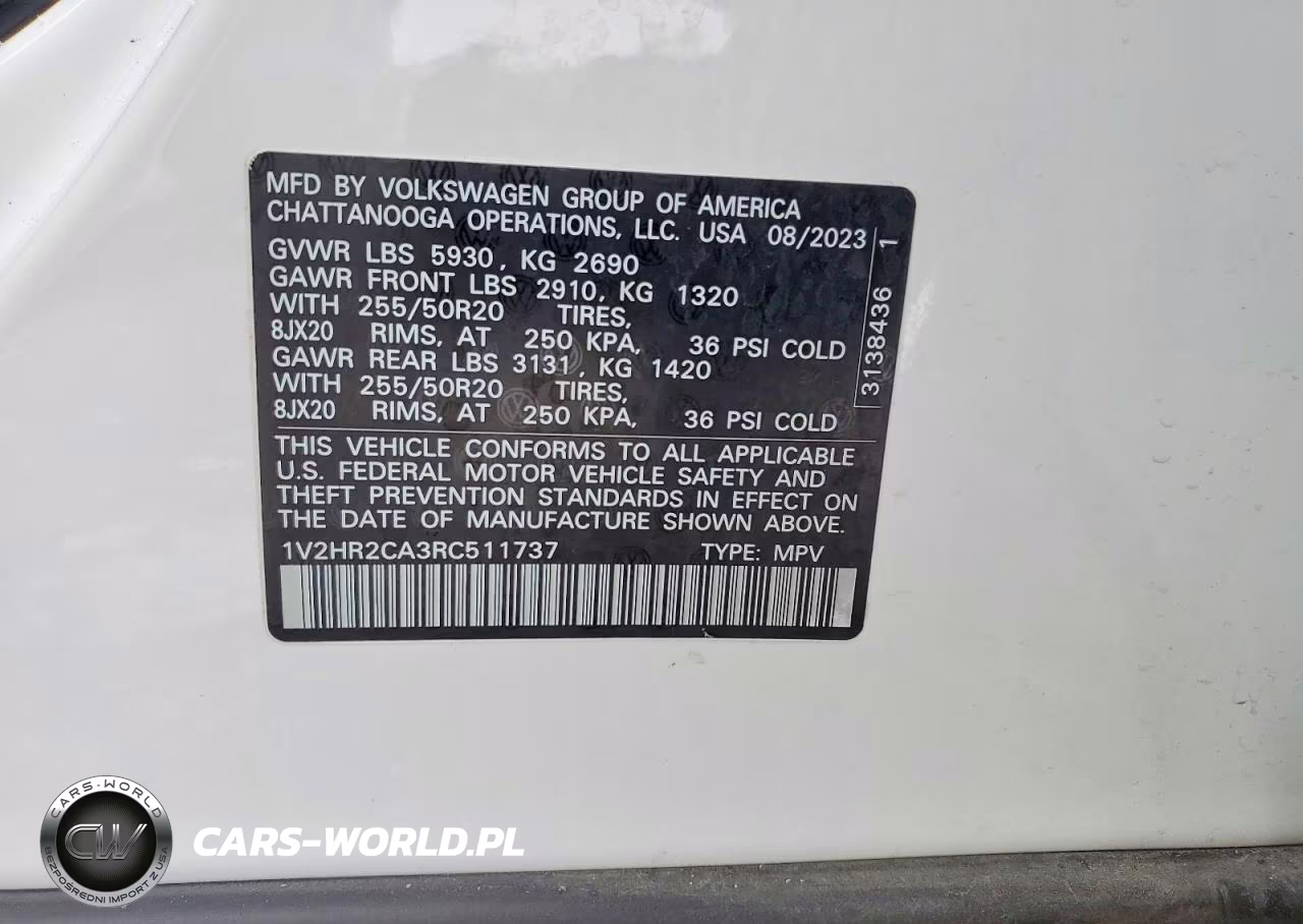 2024 Volkswagen Atlas Se VIN:1V2HR2CA3RC511737 - 13