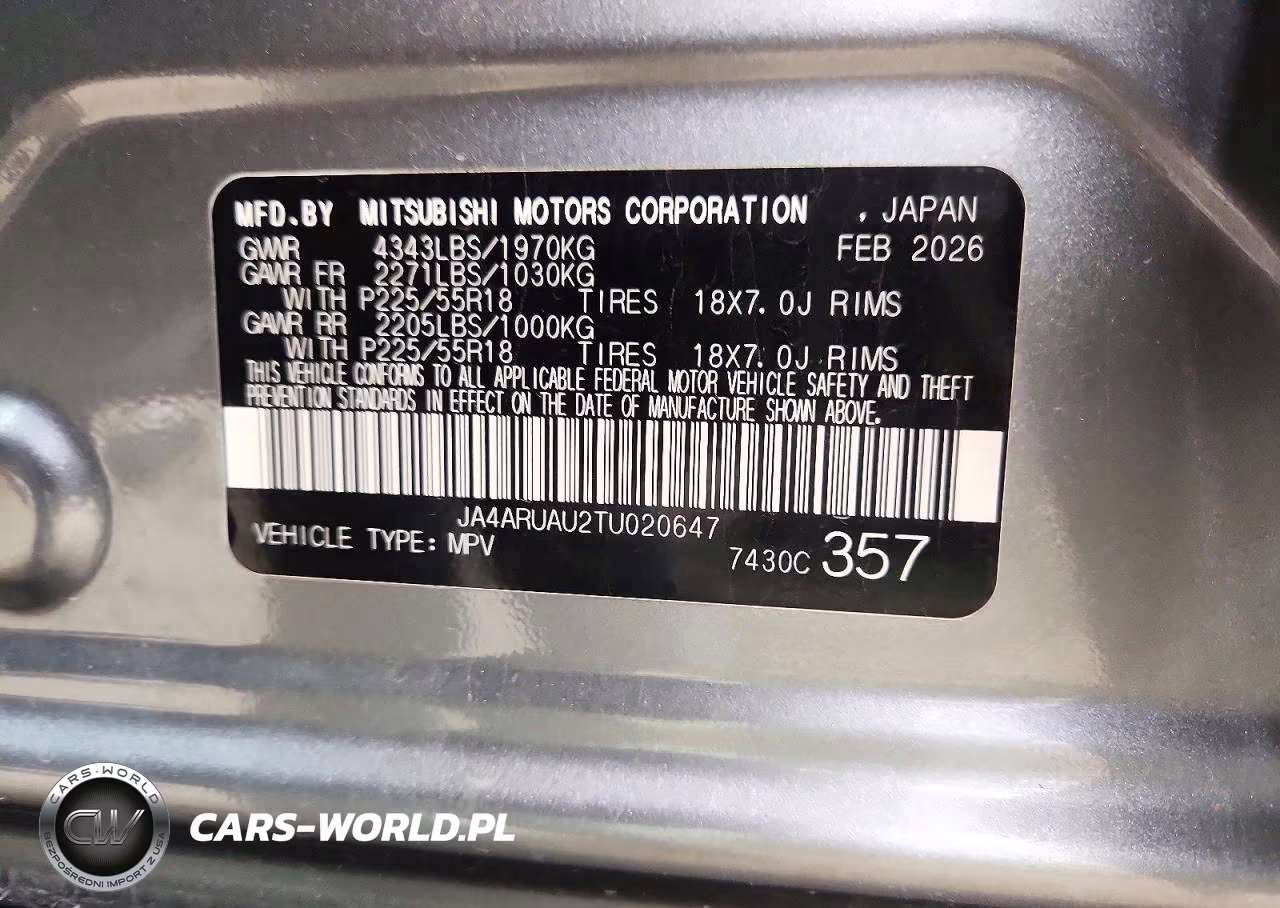 2026 Mitsubishi Outlander Sport Le Awd VIN:JA4ARUAU2TU020647 - 14