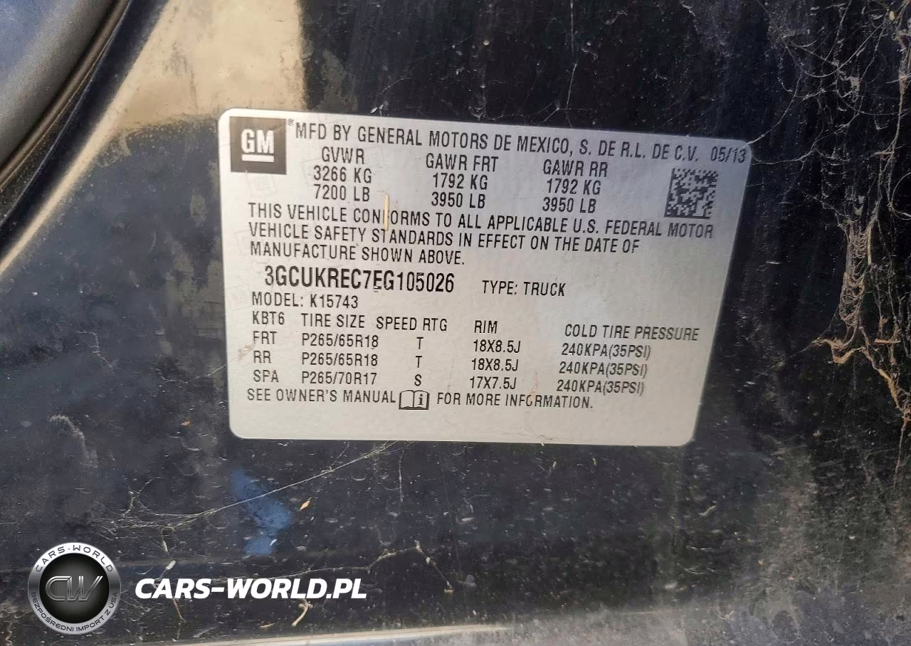 2014 Chevrolet Silverado K1500 Lt VIN:3GCUKREC7EG105026 - 12