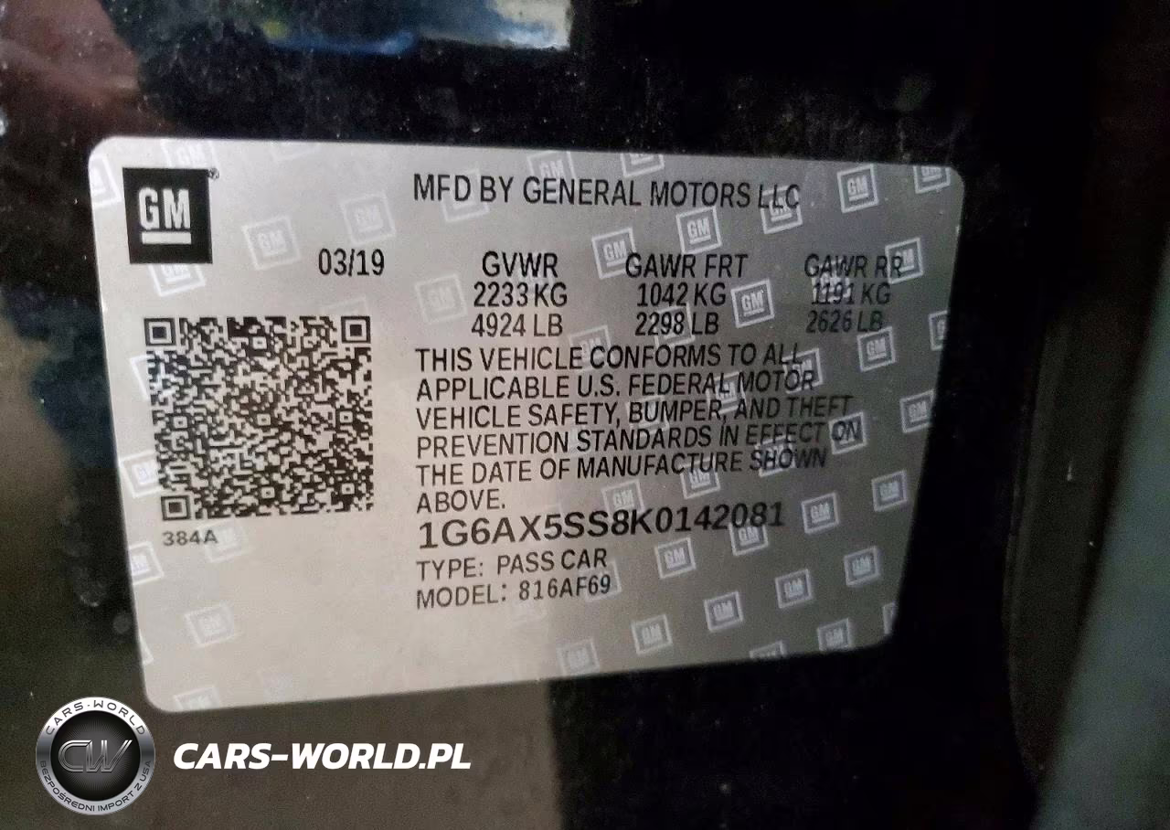 2019 Cadillac Cts Luxury VIN:1G6AX5SS8K0142081 - 12