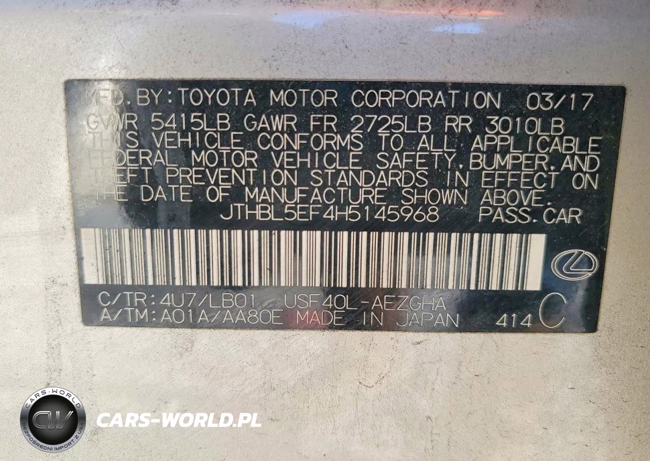 2017 Lexus Ls 460 VIN:JTHBL5EF4H5145968 - 12