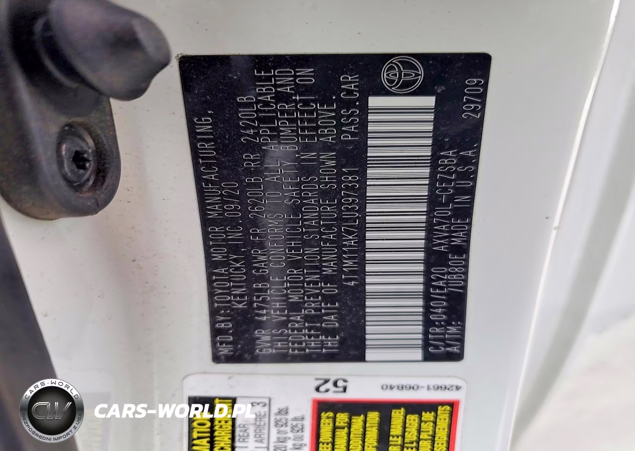 2020 Toyota Camry Se VIN:4T1M11AK7LU397381 - 12