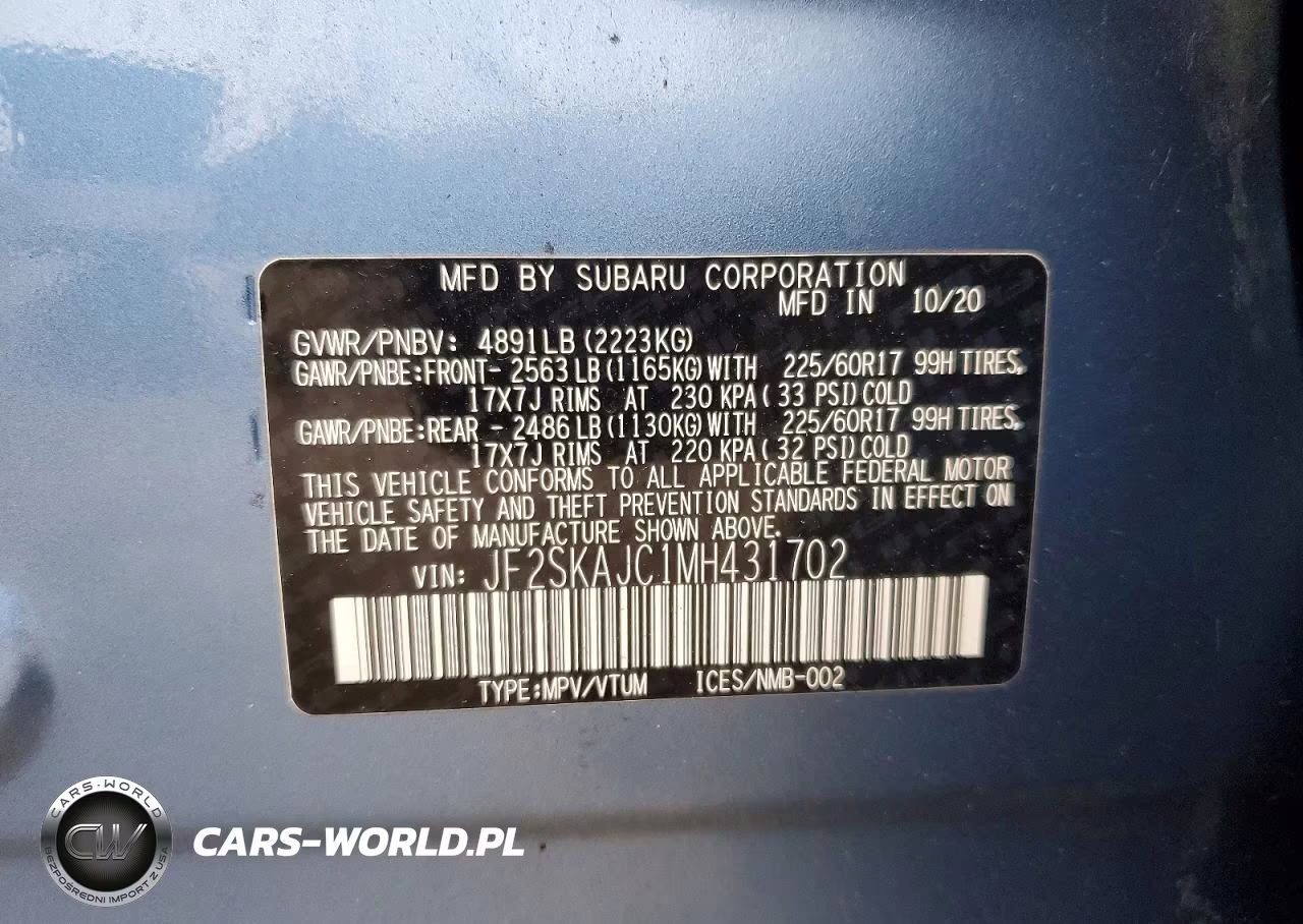 2021 Subaru Forester Premium VIN:JF2SKAJC1MH431702 - 14