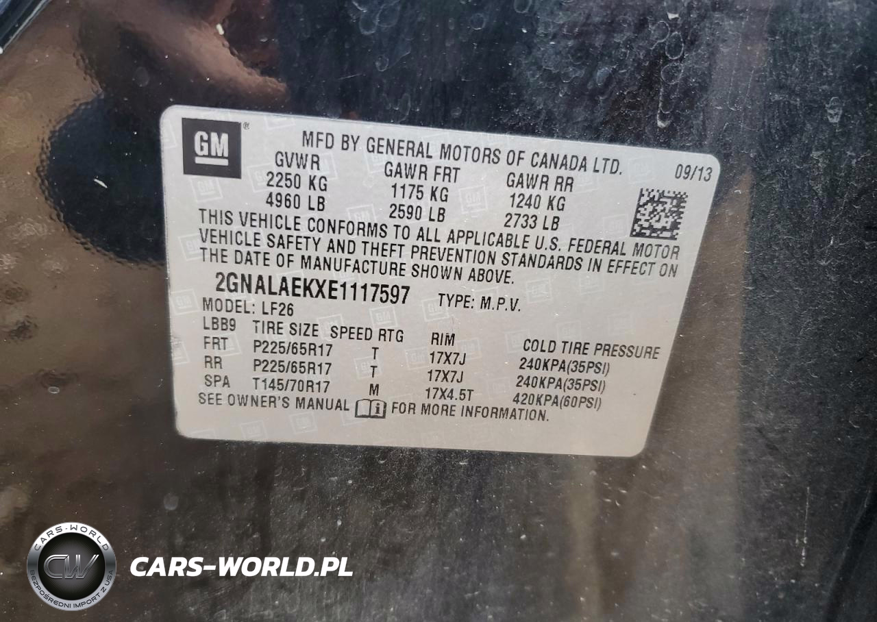 2014 Chevrolet Equinox Ls VIN:2GNALAEKXE1117597 - 13