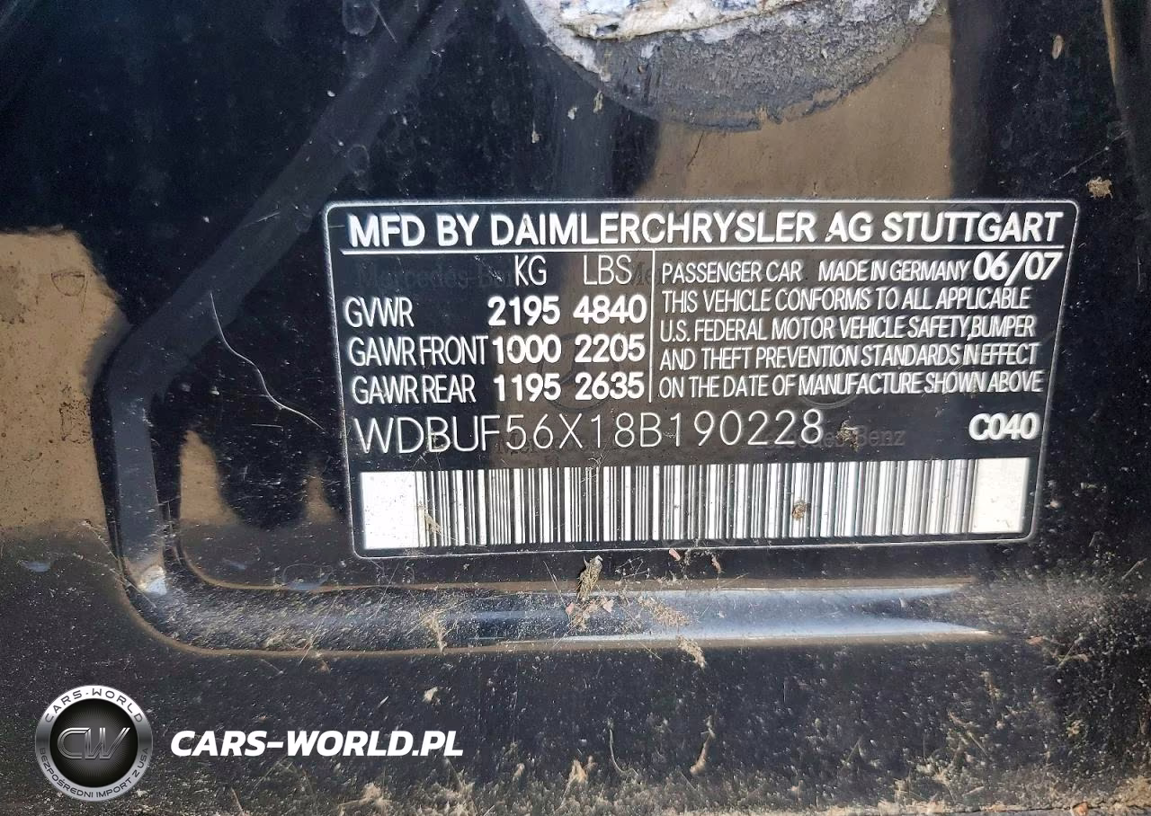 2008 Mercedes-Benz E 350 VIN:WDBUF56X18B190228 - 12