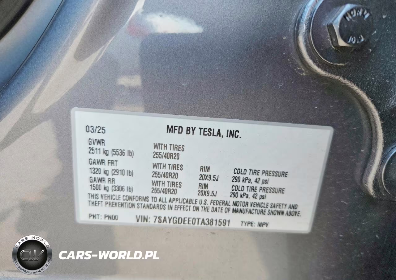 2026 Tesla Model Y VIN:7SAYGDEE0TA381591 - 13