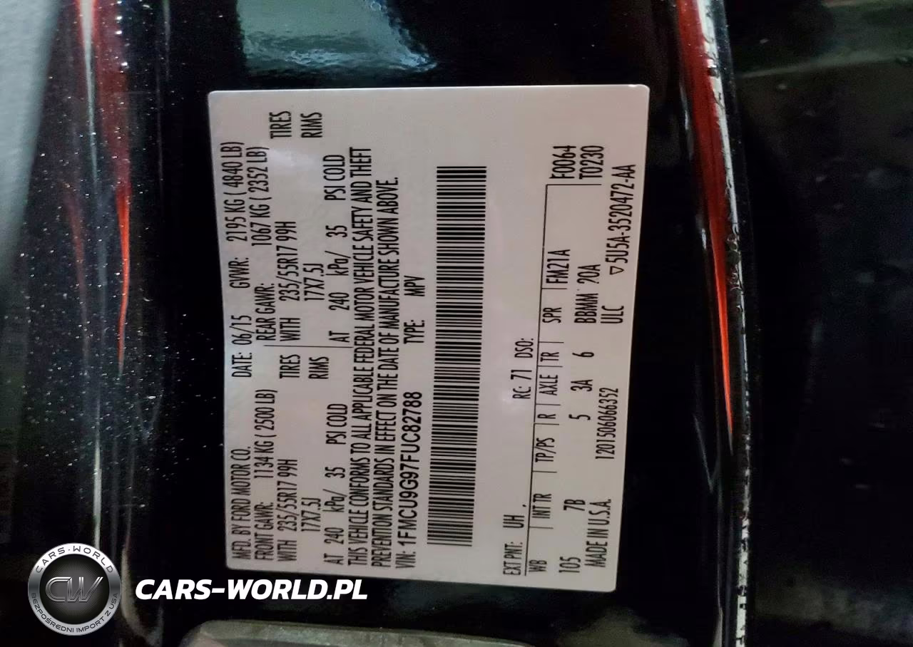 2015 Ford Escape Se VIN:1FMCU9G97FUC82788 - 13