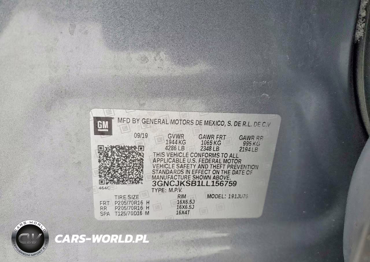 2020 Chevrolet Trax Ls VIN:3GNCJKSB1LL156759 - 12