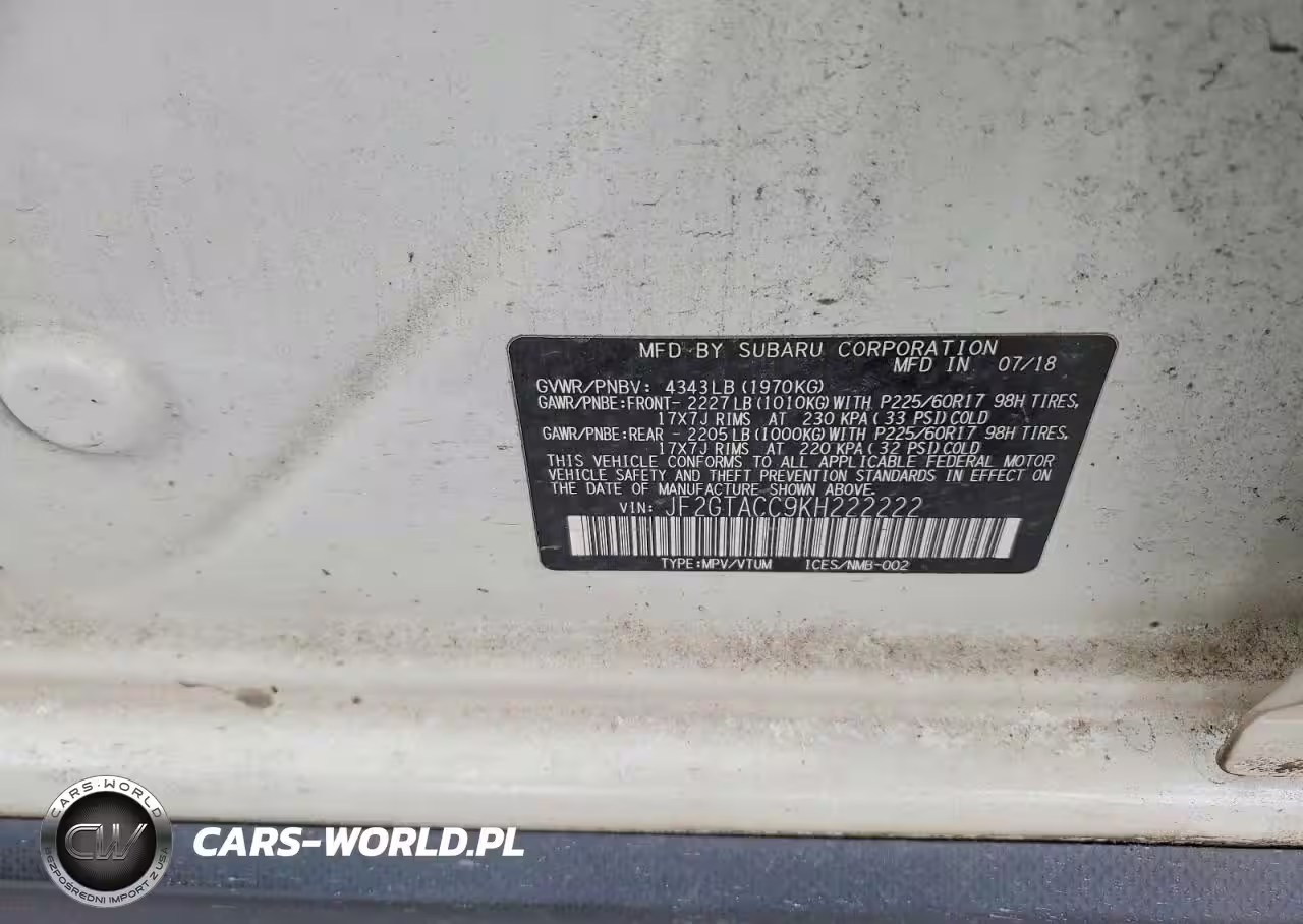 2019 Subaru Crosstrek Premium VIN:JF2GTACC9KH222222 - 13