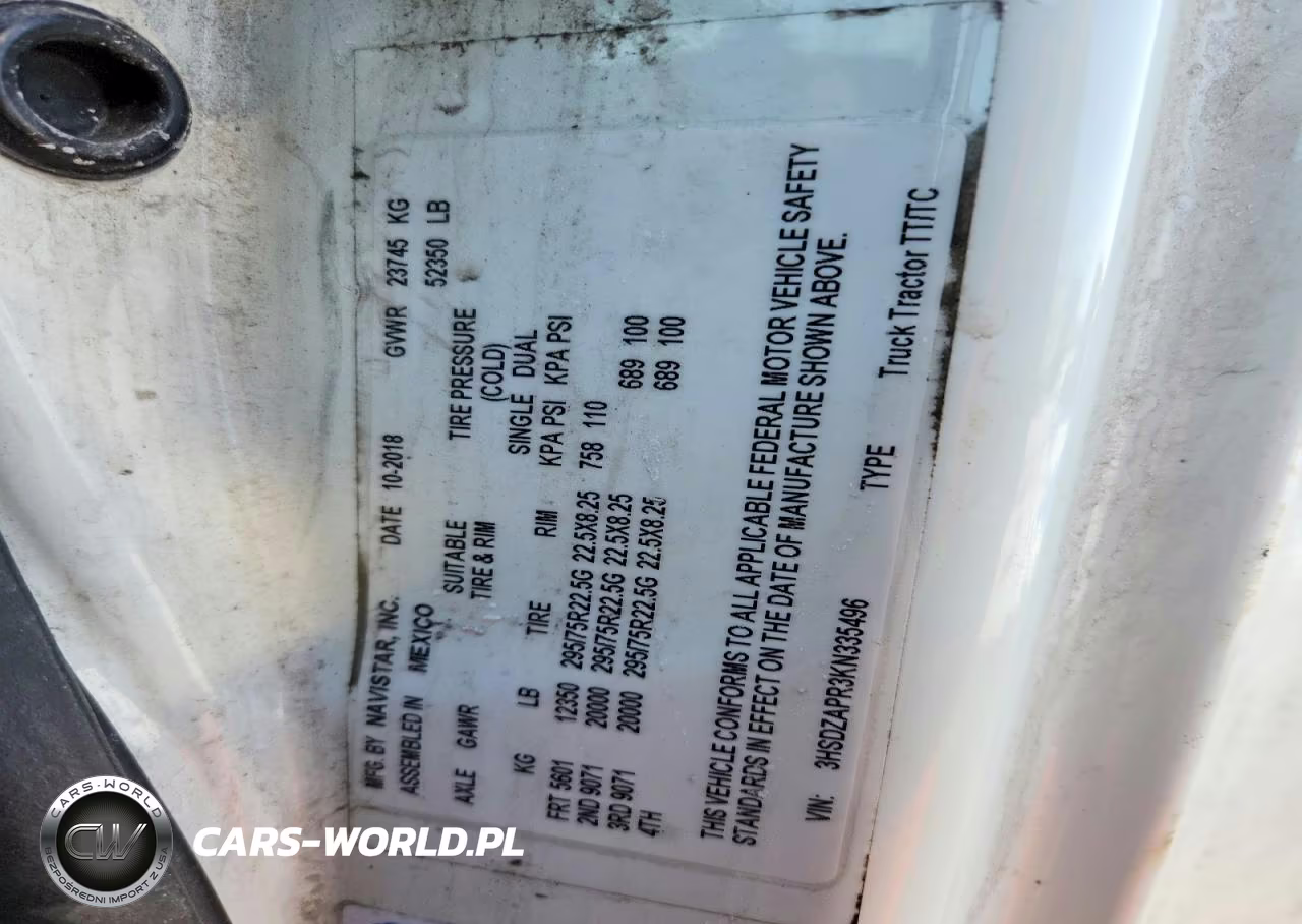 2019 International Lt625 Semi Truck VIN:3HSDZAPR3KN335496 - 10