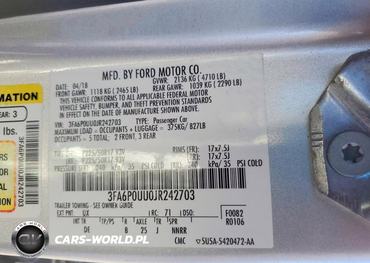 2018 Ford Fusion S Hybrid VIN:3FA6P0UU0JR242703 - 12