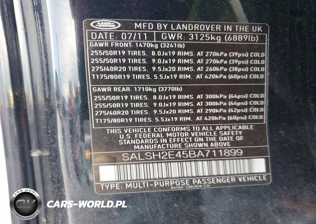 2011 Land Rover Range Rover Sport Sc VIN:SALSH2E45BA711899 - 13