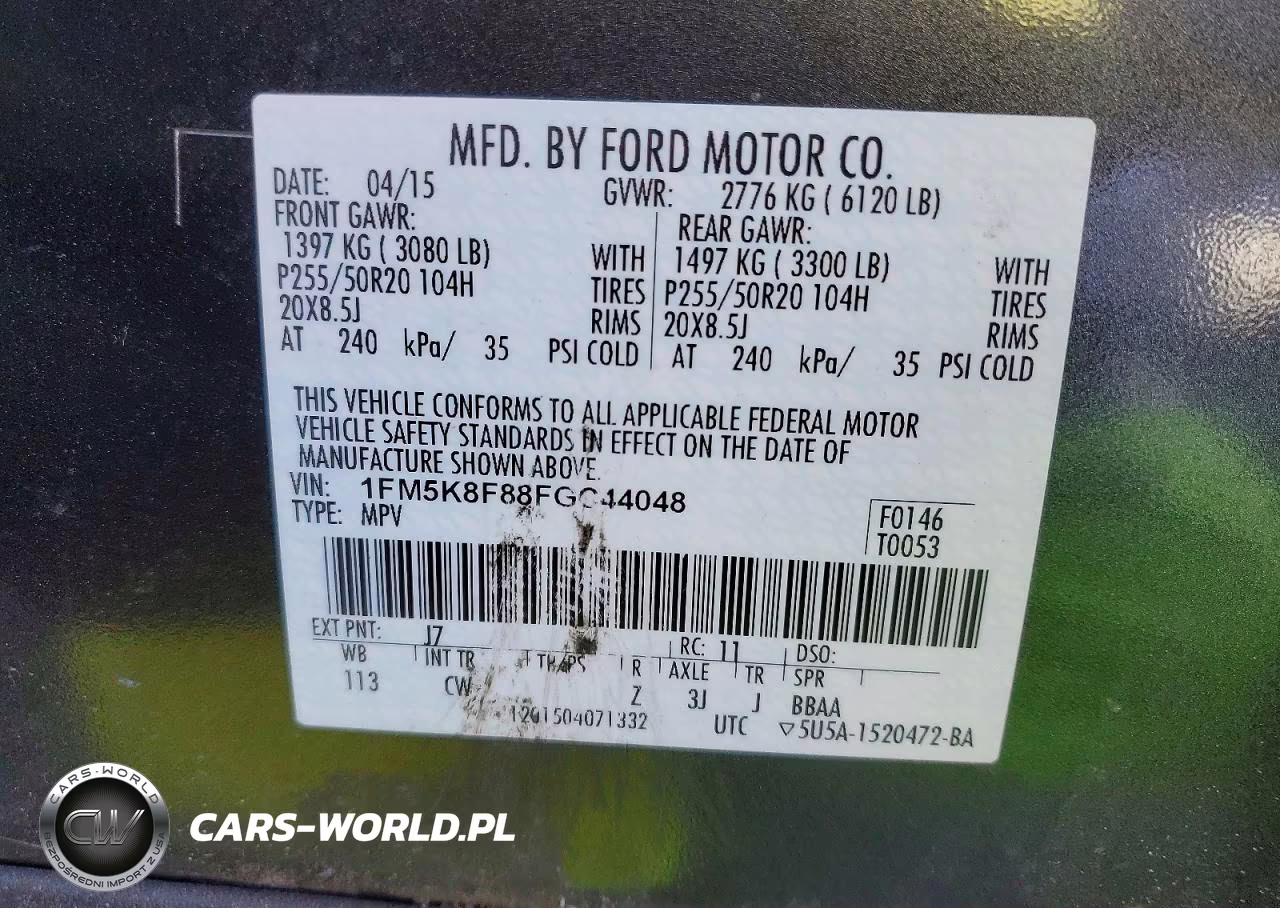 2015 Ford Explorer Limited VIN:1FM5K8F88FGC44048 - 12