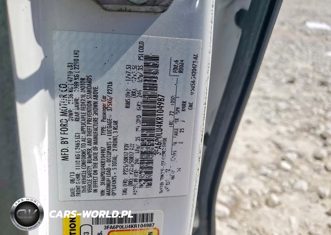 2019 Ford Fusion VIN:3FA6P0LU4KR104987 - 12