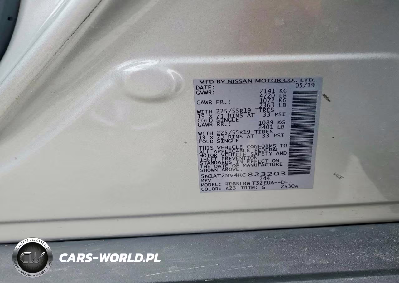 2019 Nissan Rogue S VIN:5N1AT2MV4KC823203 - 13