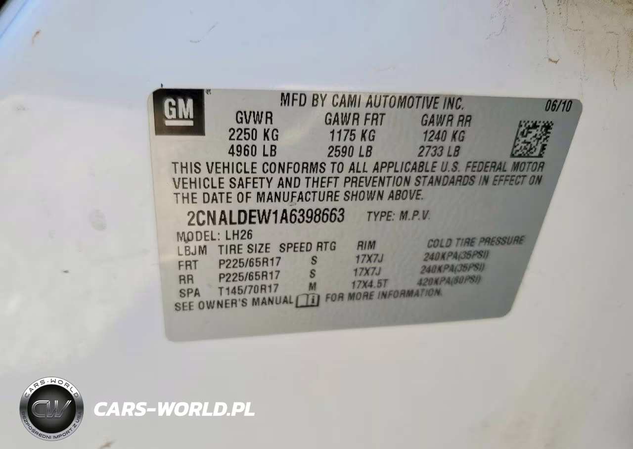 2010 Chevrolet Equinox Lt VIN:2CNALDEW1A6398663 - 13