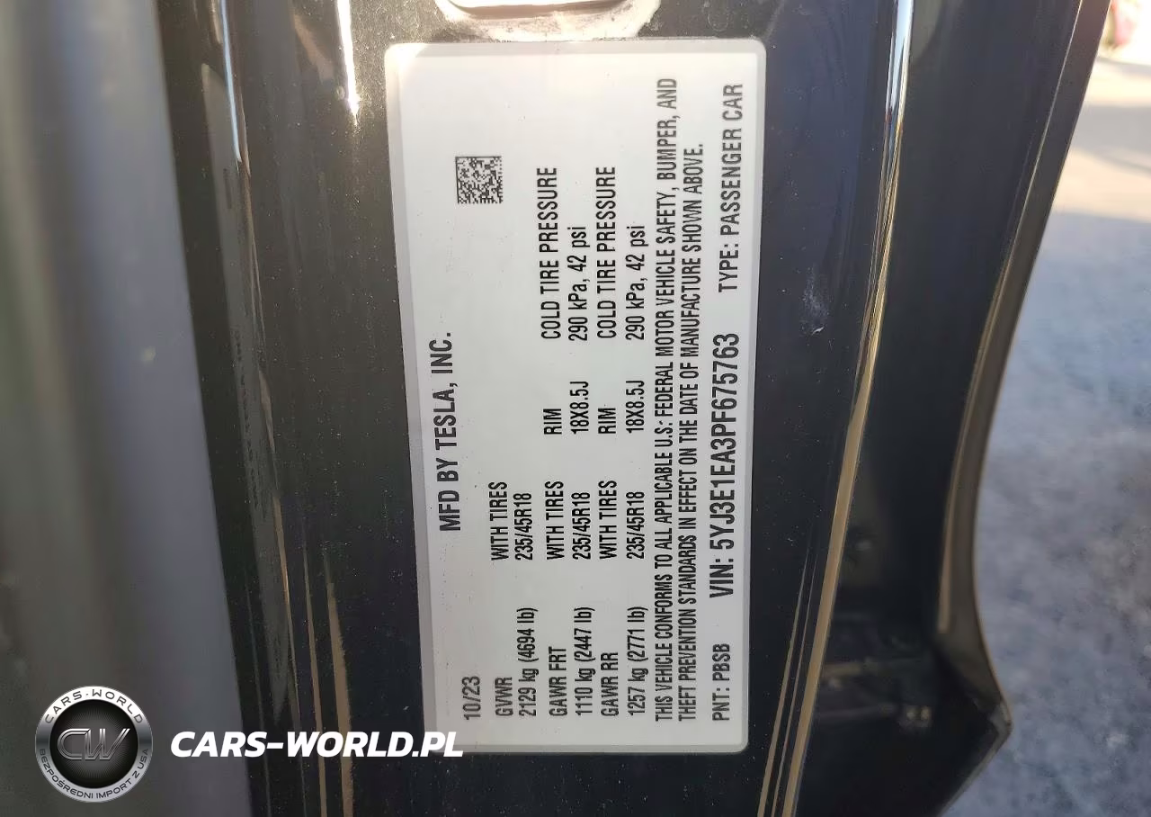 2023 Tesla Model 3 VIN:5YJ3E1EA3PF675763 - 13